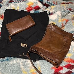 Frye brand crossbody bag with matching wallet